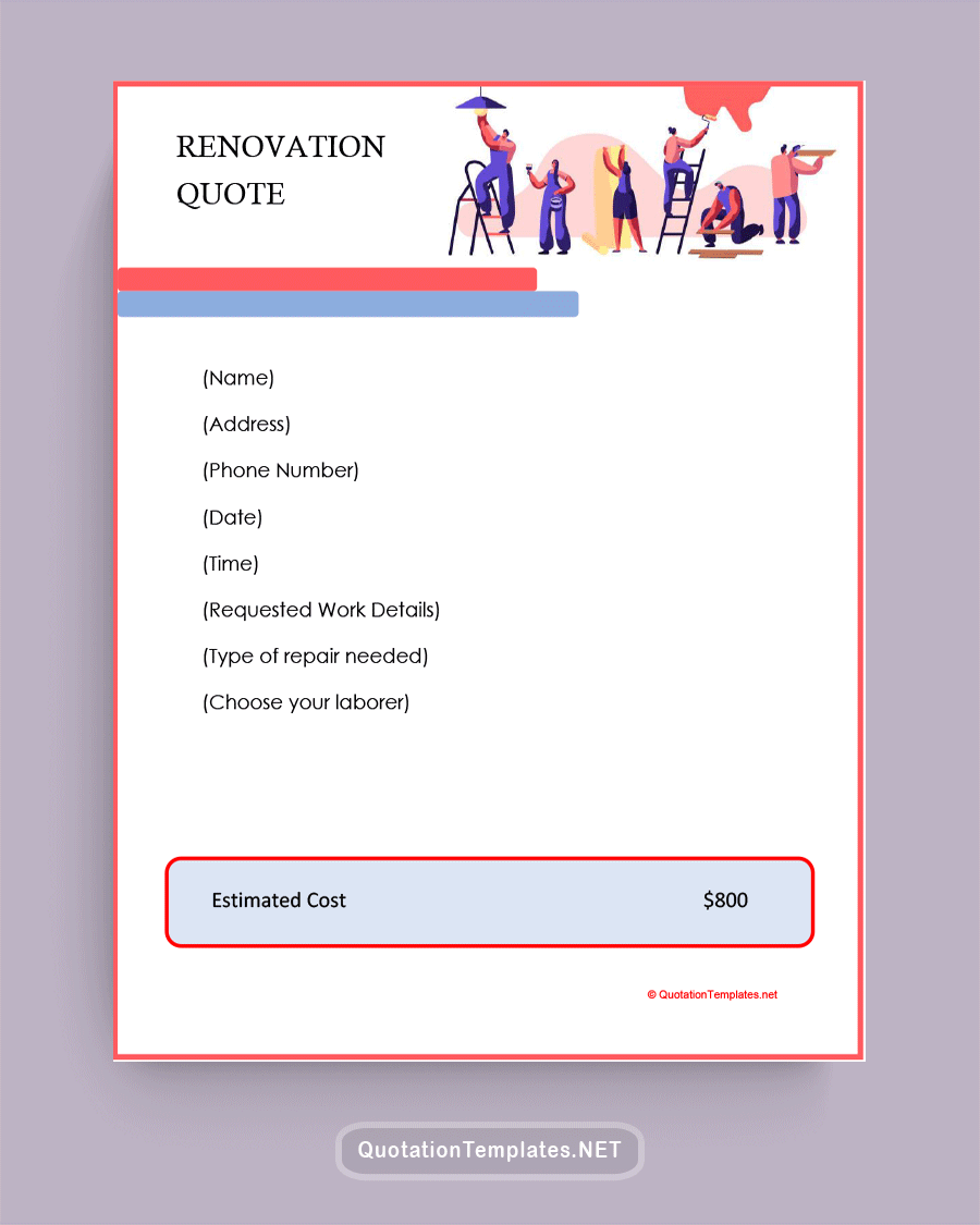Renovation Quote Template Quote Templates