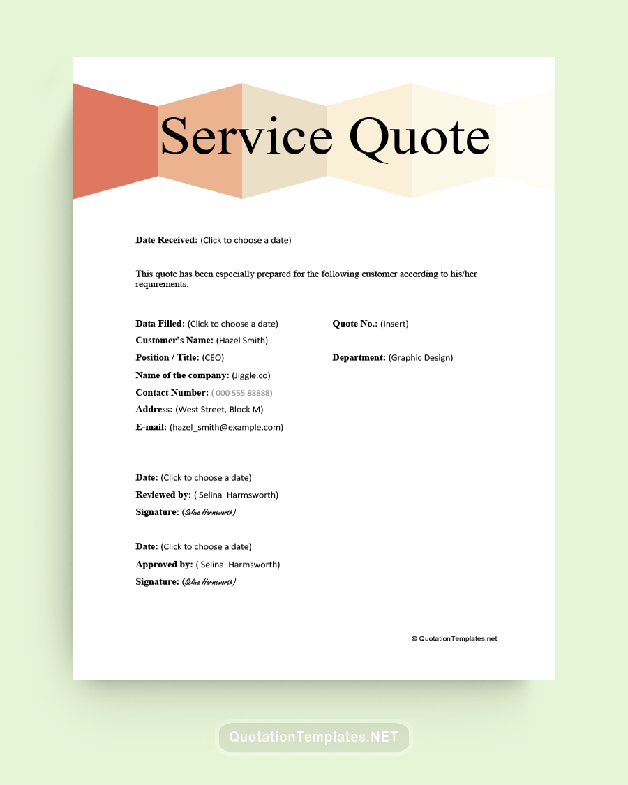 Fixed-Price Service Quote Template - Coral