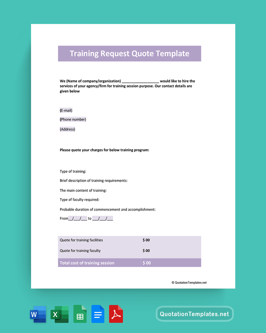 Training Quote Template - Purple