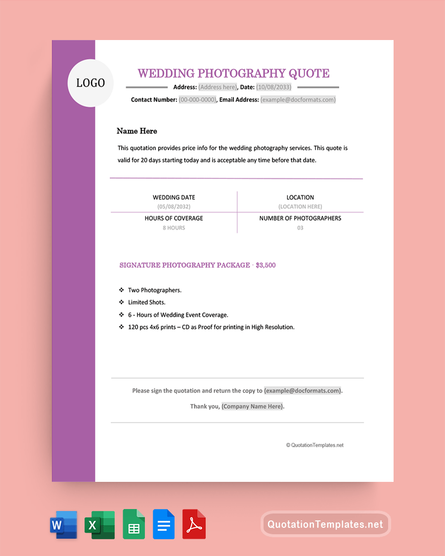 Wedding Photography Quote Template PUR Quote Templates wedding-photography-quote-template-pur-quote-templates