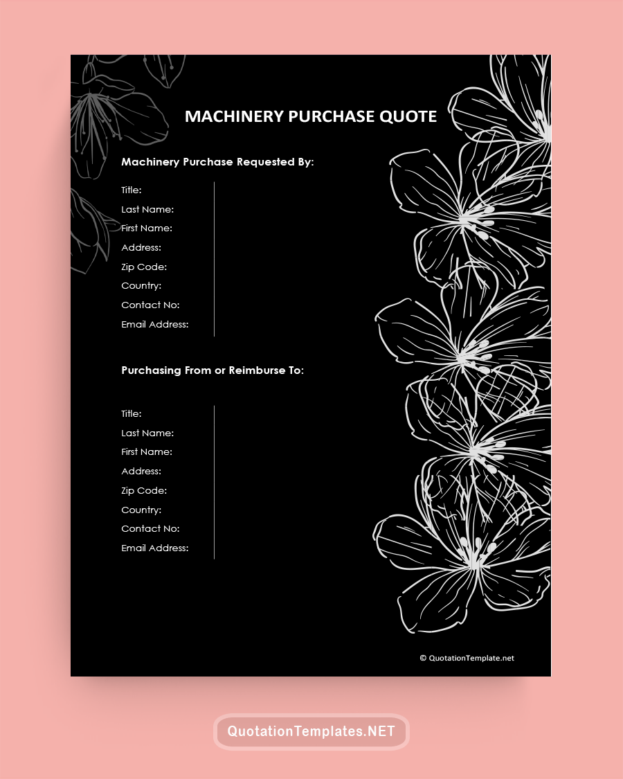 Machinery Purchase Quote Template - Black