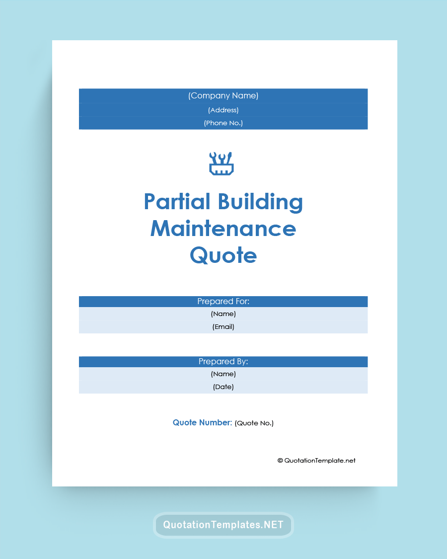 Annual Maintenance Contract Quote Template - Blue