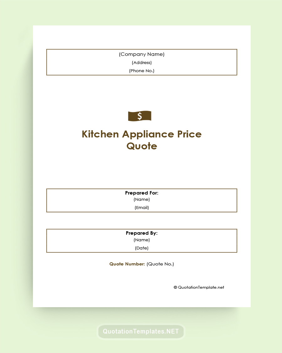 Business Price Quote Template - Brown
