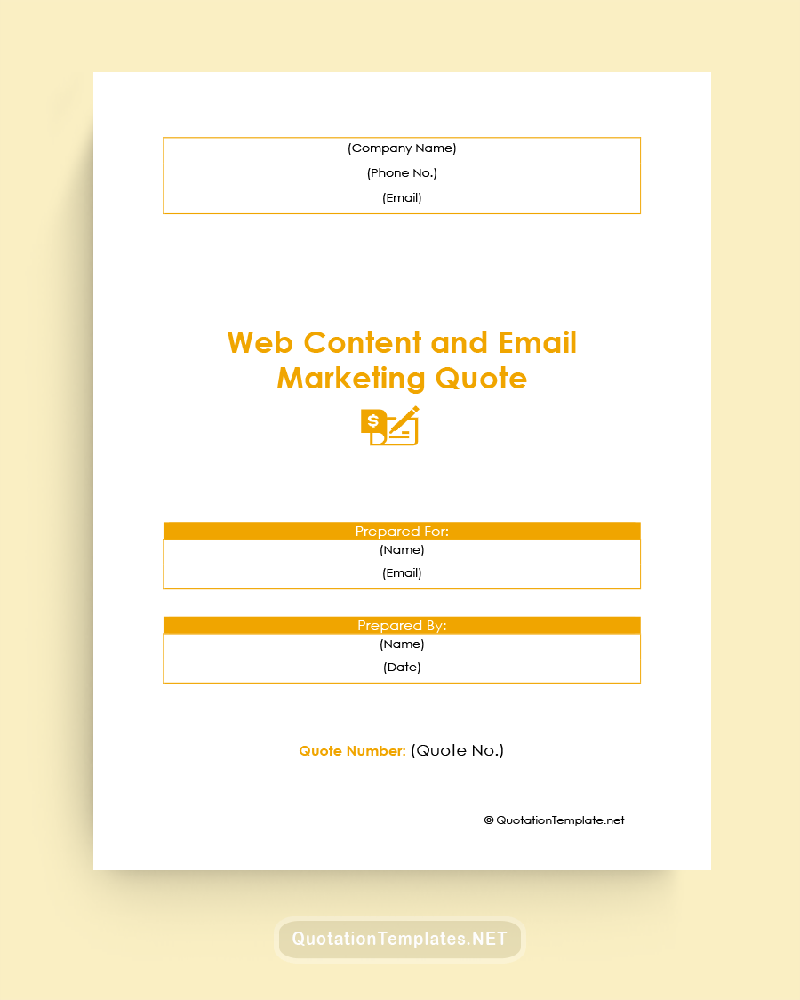 Digital Marketing Quote Template - Orange
