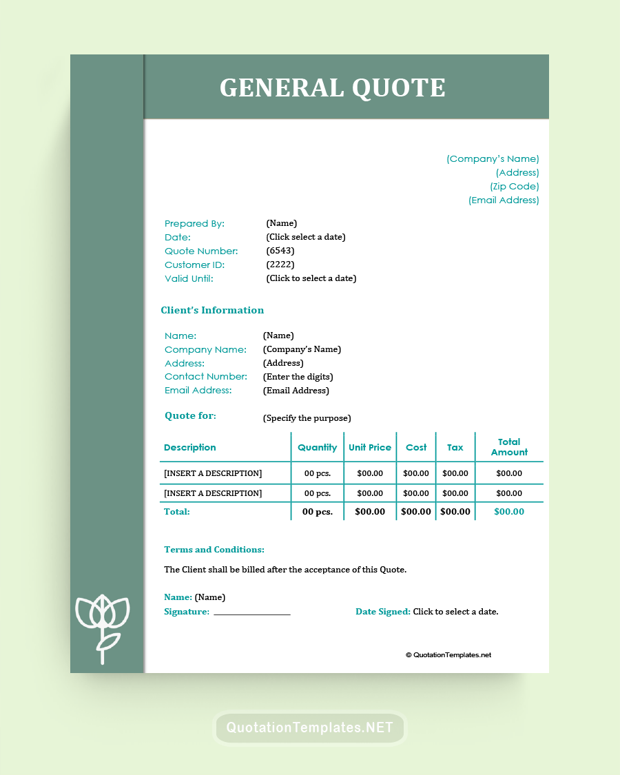 General Quote-Template - Green