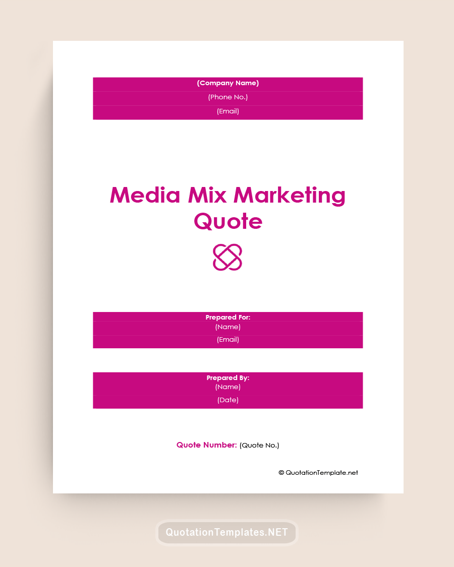 Marketing Quote Template - Pink