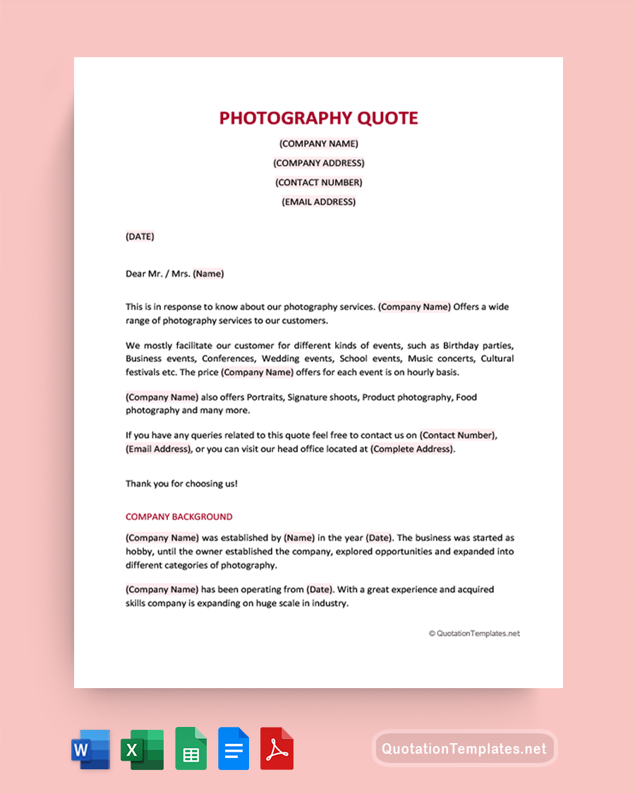 Photography Quote Template - Maroon