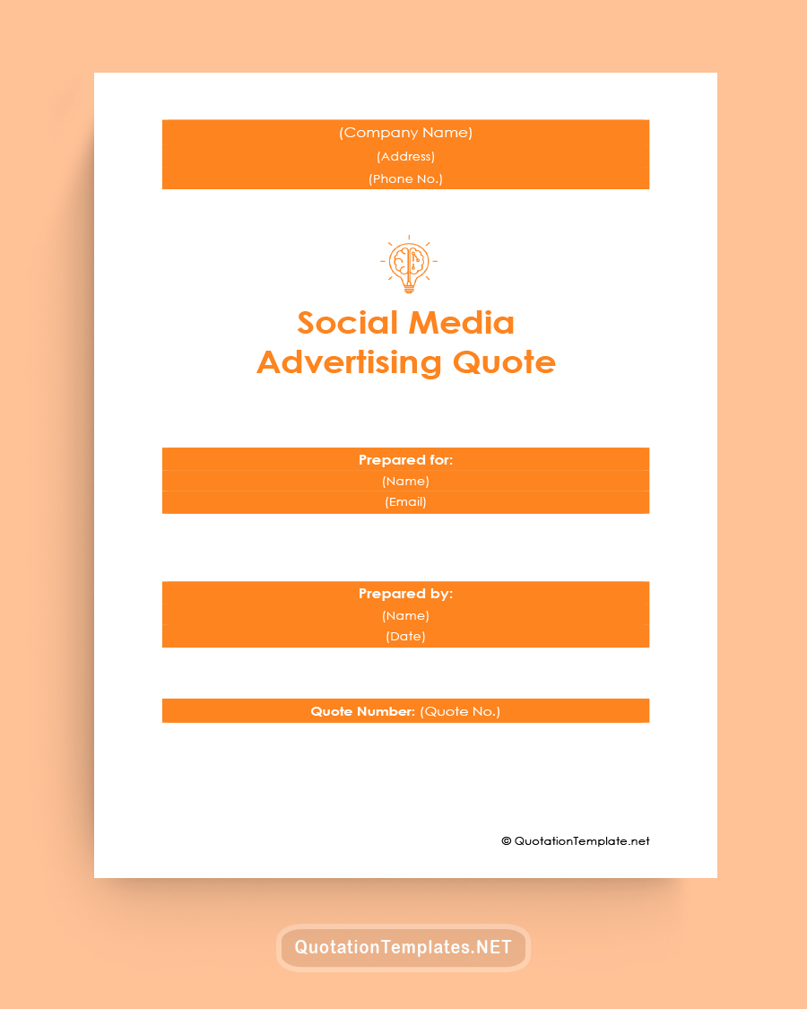 Social Media Marketing Quote Template - Orange