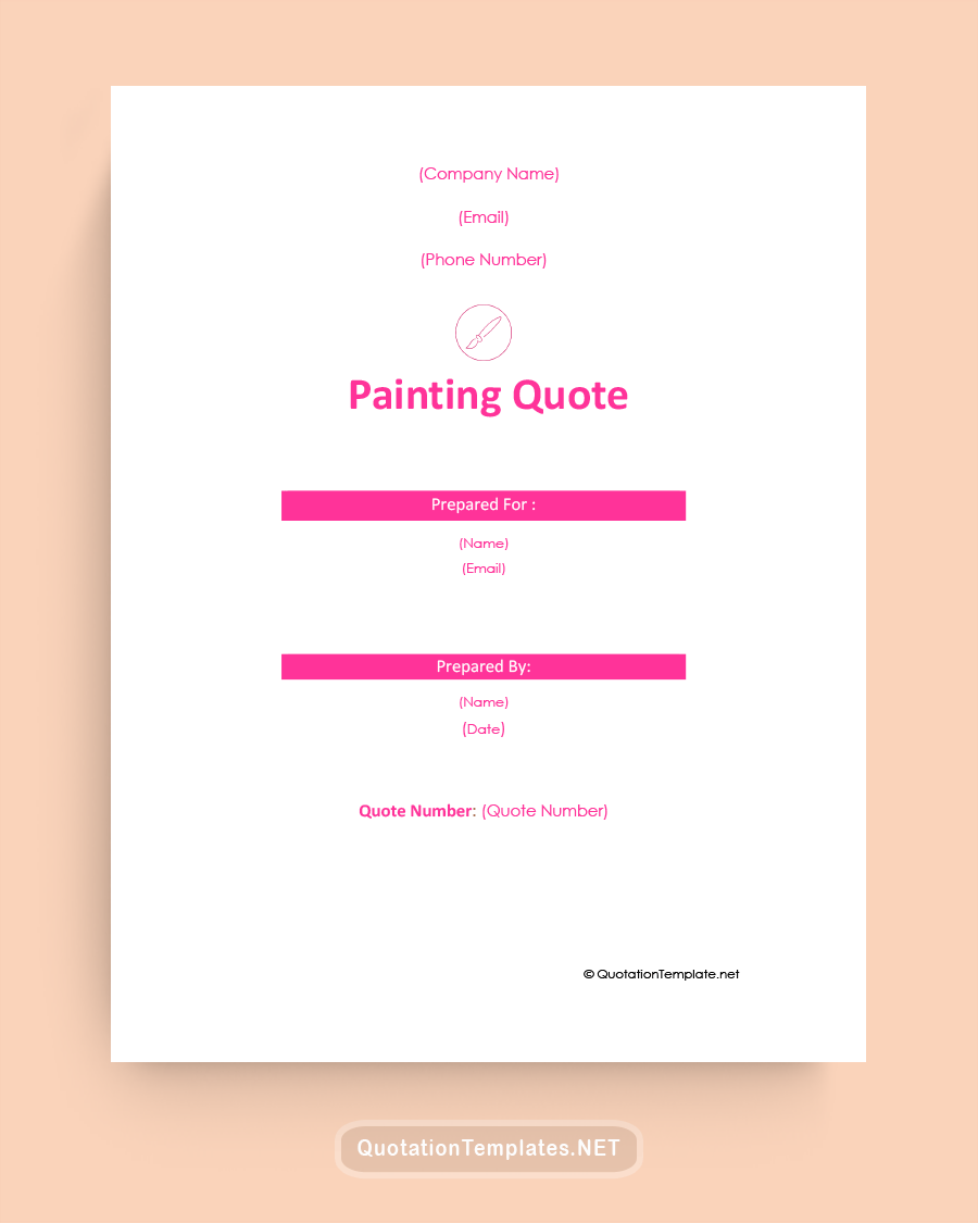 Painting Job Quote Template - Pink