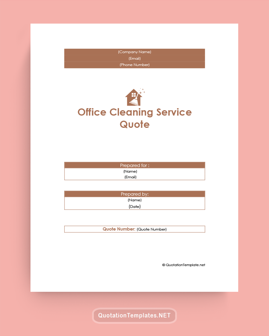 Quote for Office Cleaning Services Template - Brown