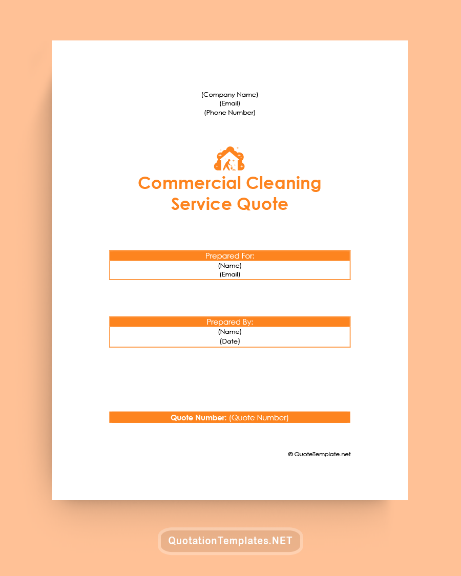 Request commercial Cleaning Services Quote Template - Orange